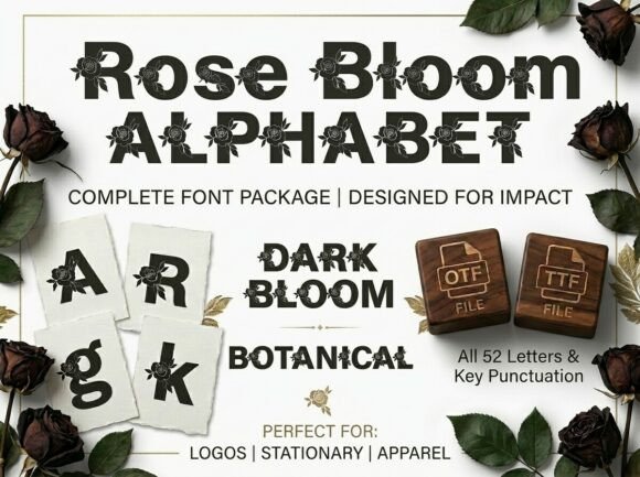 Rose Bloom: Infusing Floral Elegance into Modern Typography